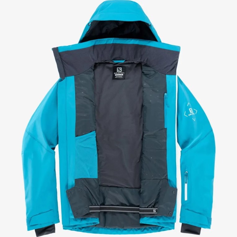 Turquoise Salomon Brilliant Insulated Men's Ski Jackets | IE JA1432